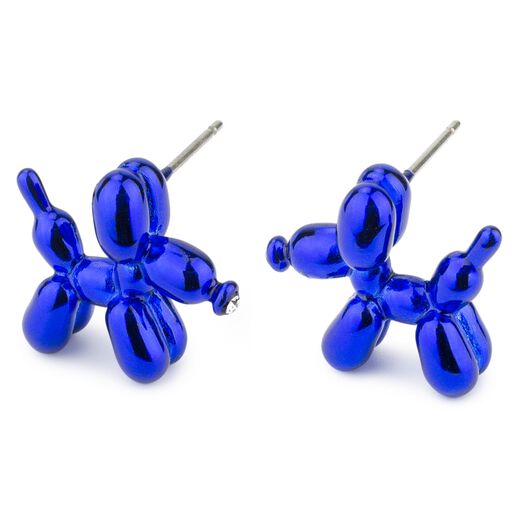Blue balloon dog earrings